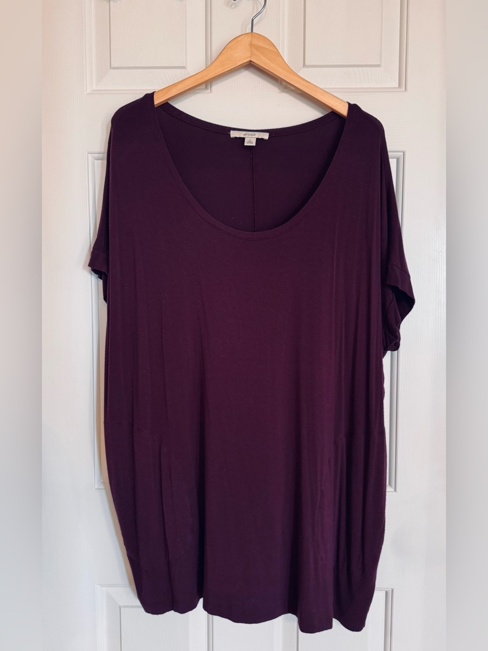 Sejour Scoop Neck Tunic Top with Pockets
